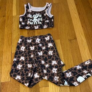 Kids Matching Minnie Mouse Set - Brown and White